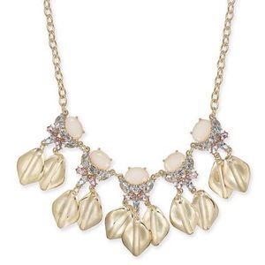 Gold-Tone Stone & Crystal Petal Statement Necklace